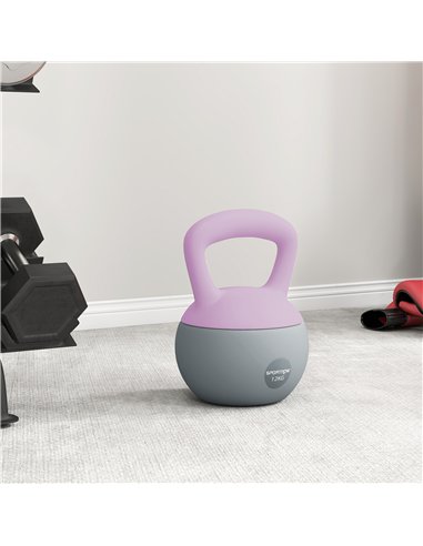 SPORTNOW 12KG Soft Kettlebell, Kettlebell with Non-Slip Handle for Home Gym, Weight Lifting, Strength Training, Purple/Grey
