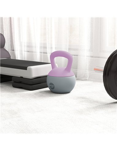 SPORTNOW 12KG Soft Kettlebell, Kettlebell with Non-Slip Handle for Home Gym, Weight Lifting, Strength Training, Purple/Grey