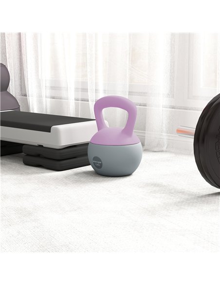 SPORTNOW 12KG Soft Kettlebell, Kettlebell with Non-Slip Handle for Home Gym, Weight Lifting, Strength Training, Purple/Grey - pic 160246 | FastDaddyshop