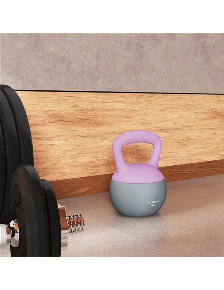 SPORTNOW 12KG Soft Kettlebell, Kettlebell with Non-Slip Handle for Home Gym, Weight Lifting, Strength Training, Purple/Grey - pic 160247 | FastDaddyshop