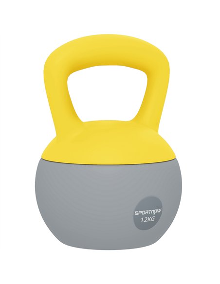SPORTNOW 12KG Soft Kettlebell, Kettlebell with Non-Slip Handle for Home Gym, Weight Lifting, Strength Training, Yellow/Grey - pic 160248 | FastDaddyshop