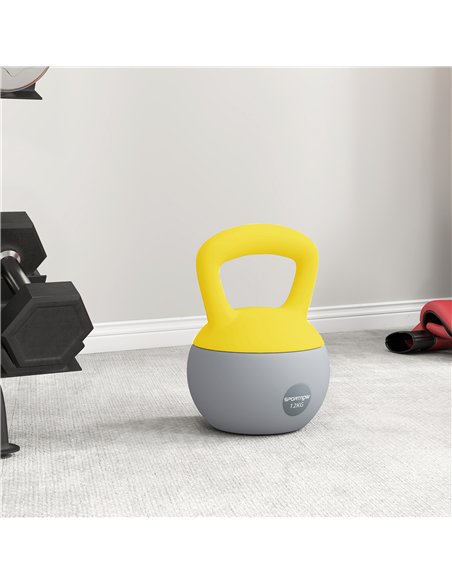 SPORTNOW 12KG Soft Kettlebell, Kettlebell with Non-Slip Handle for Home Gym, Weight Lifting, Strength Training, Yellow/Grey - pic 160254 | FastDaddyshop