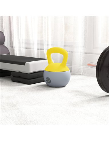 SPORTNOW 12KG Soft Kettlebell, Kettlebell with Non-Slip Handle for Home Gym, Weight Lifting, Strength Training, Yellow/Grey