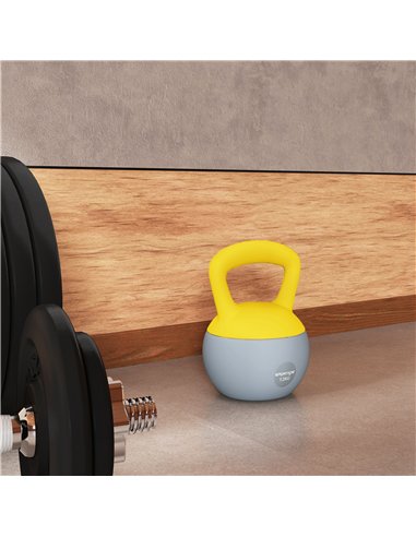 SPORTNOW 12KG Soft Kettlebell, Kettlebell with Non-Slip Handle for Home Gym, Weight Lifting, Strength Training, Yellow/Grey