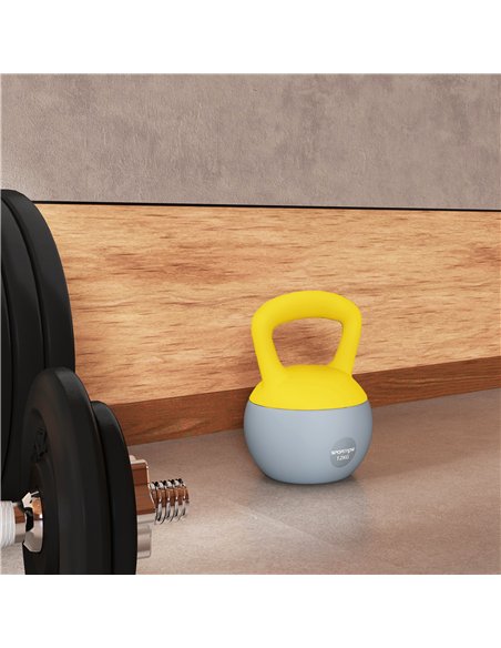SPORTNOW 12KG Soft Kettlebell, Kettlebell with Non-Slip Handle for Home Gym, Weight Lifting, Strength Training, Yellow/Grey - pic 160256 | FastDaddyshop