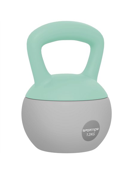 SPORTNOW 12KG Soft Kettlebell, Kettlebell with Non-Slip Handle for Home Gym, Weight Lifting, Strength Training, Green/Grey - pic 160257 | FastDaddyshop