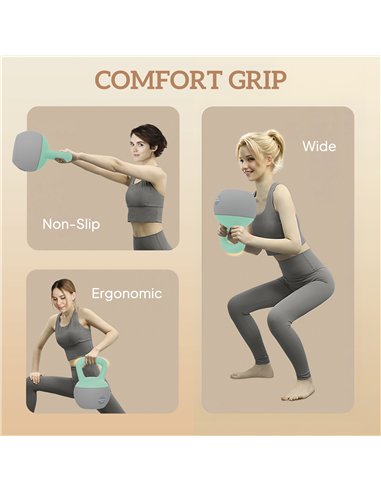 SPORTNOW 12KG Soft Kettlebell, Kettlebell with Non-Slip Handle for Home Gym, Weight Lifting, Strength Training, Green/Grey