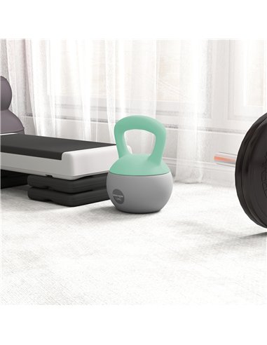 SPORTNOW 12KG Soft Kettlebell, Kettlebell with Non-Slip Handle for Home Gym, Weight Lifting, Strength Training, Green/Grey