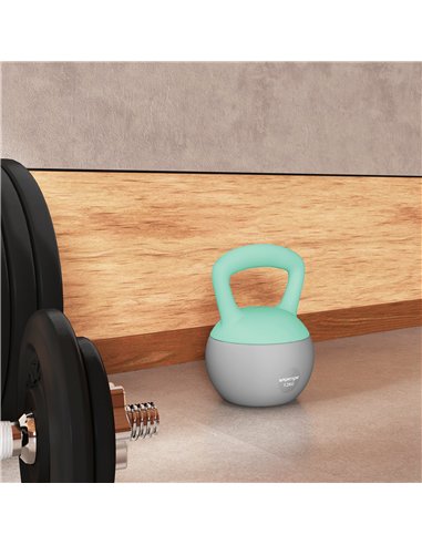 SPORTNOW 12KG Soft Kettlebell, Kettlebell with Non-Slip Handle for Home Gym, Weight Lifting, Strength Training, Green/Grey