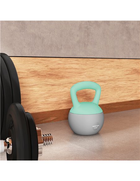 SPORTNOW 12KG Soft Kettlebell, Kettlebell with Non-Slip Handle for Home Gym, Weight Lifting, Strength Training, Green/Grey - pic 160265 | FastDaddyshop
