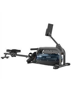 SPORTNOW Water Rowing Machine with Wheels, Vertical Storage, Adjustable Resistance, for Strength, Cardio Training