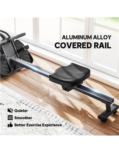 SPORTNOW Water Rowing Machine with Wheels, Vertical Storage, Adjustable Resistance, for Strength, Cardio Training
