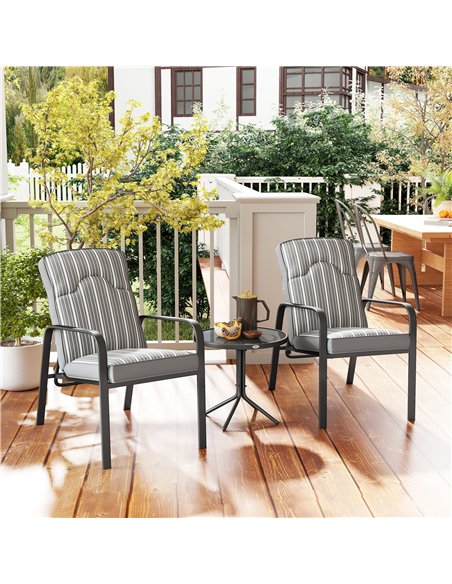 Outsunny Three-Piece Reclining Chair Set - Grey - pic 160282 | FastDaddyshop