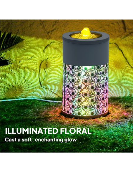 Outsunny 30 cm Tall Garden Waterfall Fountain with LED Lights and Pump, Garden Water Feature Water Fountain with Adjustable Flow - pic 160296 | FastDaddyshop