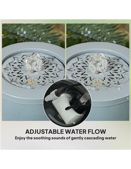Outsunny 30 cm Tall Garden Waterfall Fountain with LED Lights and Pump, Garden Water Feature Water Fountain with Adjustable Flow - pic 160297 | FastDaddyshop