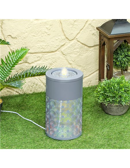 Outsunny 30 cm Tall Garden Waterfall Fountain with LED Lights and Pump, Garden Water Feature Water Fountain with Adjustable Flow - pic 160300 | FastDaddyshop