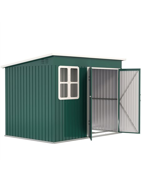Outsunny 8.5 x 6ft Storage Shed Galvanised Steel Garden Shed, Metal Shed with Foundation Kit, Window, Lockable Wide Doors and Ai - pic 160302 | FastDaddyshop