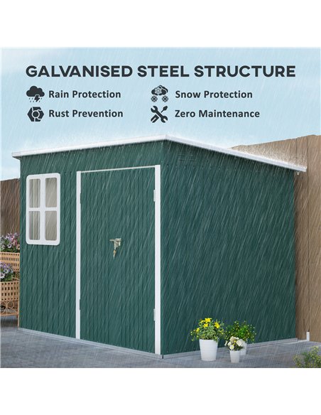 Outsunny 8.5 x 6ft Storage Shed Galvanised Steel Garden Shed, Metal Shed with Foundation Kit, Window, Lockable Wide Doors and Ai - pic 160305 | FastDaddyshop