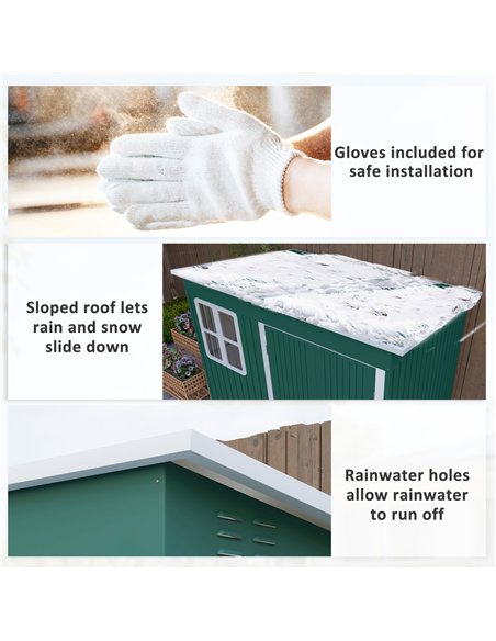 Outsunny 8.5 x 6ft Storage Shed Galvanised Steel Garden Shed, Metal Shed with Foundation Kit, Window, Lockable Wide Doors and Ai - pic 160309 | FastDaddyshop