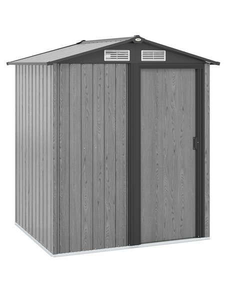 Outsunny 4.3 x 5ft Outdoor Garden Storage Shed - Grey Wood Effect - pic 160320 | FastDaddyshop