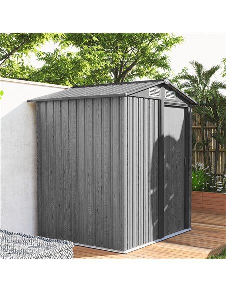 Outsunny 4.3 x 5ft Outdoor Garden Storage Shed - Grey Wood Effect - pic 160326 | FastDaddyshop