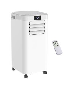 Homcom Mobile Air Conditioner with Fan, Timer, Remote, LED, Auto Shut-Down 900W, White