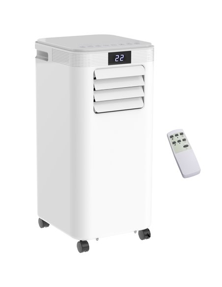 Homcom Mobile Air Conditioner with Fan, Timer, Remote, LED, Auto Shut-Down 900W, White - pic 16033 | FastDaddyshop