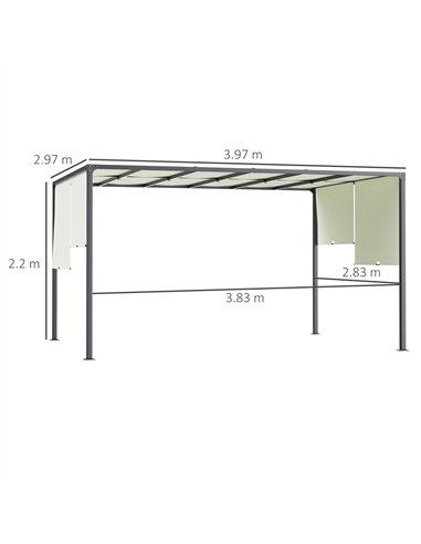 Outsunny 3 x 4m Outdoor Garden Pergola - Cream White