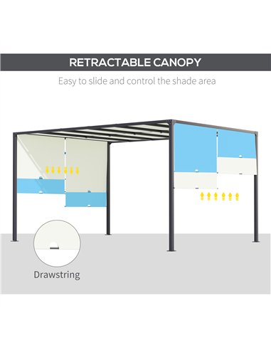 Outsunny 3 x 4m Outdoor Garden Pergola - Cream White