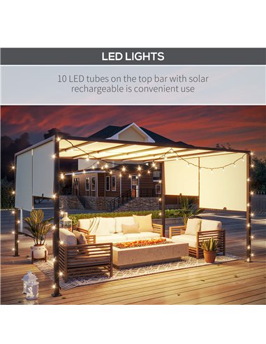 Outsunny 3 x 4m Outdoor Garden Pergola - Cream White