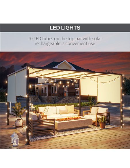 Outsunny 3 x 4m Outdoor Garden Pergola - Cream White - pic 160333 | FastDaddyshop