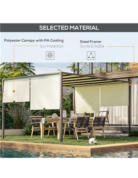 Outsunny 3 x 4m Outdoor Garden Pergola - Cream White - pic 160334 | FastDaddyshop