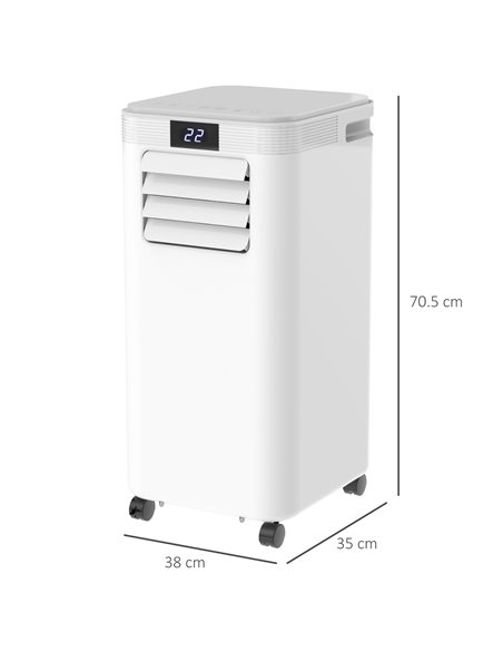 Homcom Mobile Air Conditioner with Fan, Timer, Remote, LED, Auto Shut-Down 900W, White - pic 16034 | FastDaddyshop