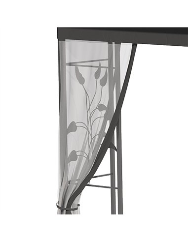 Outsunny 3 x 3(m) Steel Frame Double Roof Garden Gazebo - Grey