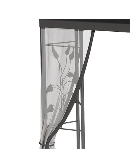Outsunny 3 x 3(m) Steel Frame Double Roof Garden Gazebo - Grey - pic 160346 | FastDaddyshop