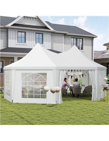 Outsunny 6.8 x 5m Octagonal Marquee Gazebo - White