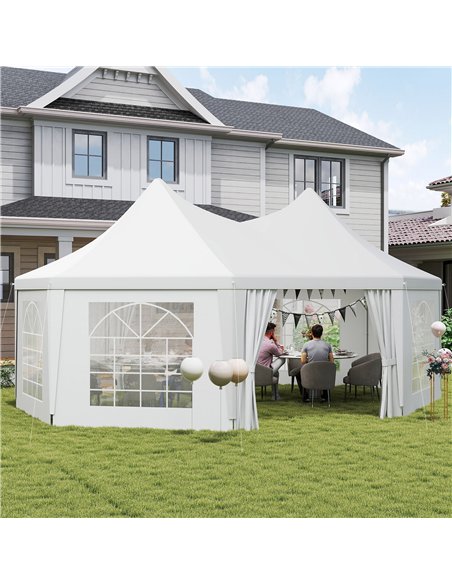 Outsunny 6.8 x 5m Octagonal Marquee Gazebo - White - pic 160357 | FastDaddyshop