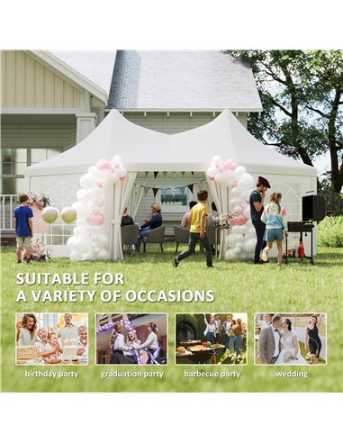 Outsunny 6.8 x 5m Octagonal Marquee Gazebo - White