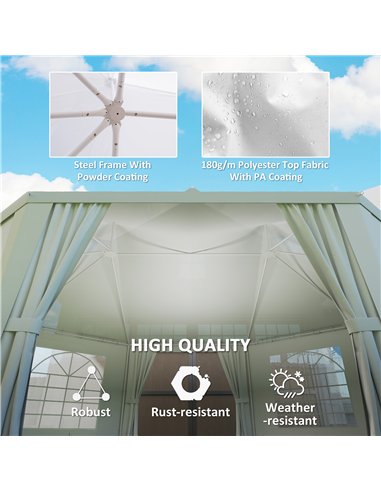 Outsunny 6.8 x 5m Octagonal Marquee Gazebo - White