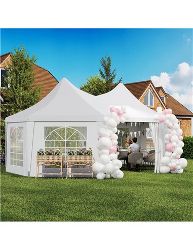 Outsunny 6.8 x 5m Octagonal Marquee Gazebo - White