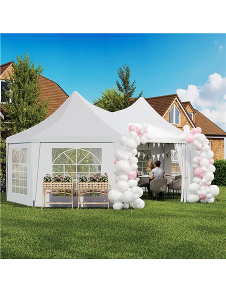 Outsunny 6.8 x 5m Octagonal Marquee Gazebo - White - pic 160363 | FastDaddyshop