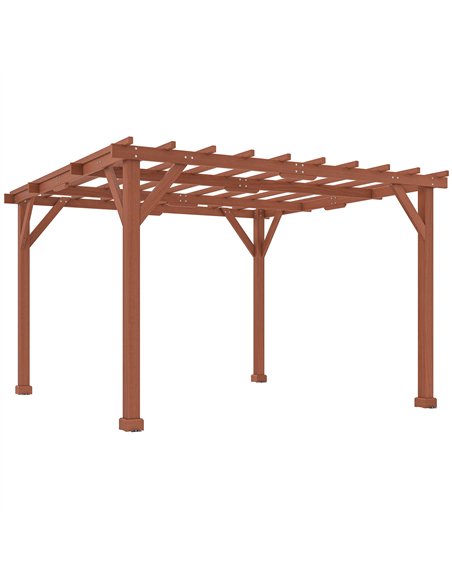 Outsunny 3.3 x 3.3(m) Wooden Pergola Kit, Graden Pergola Gazebo Grape Trellis with Stable Structure for Climbing Vines, Flowers - pic 160365 | FastDaddyshop