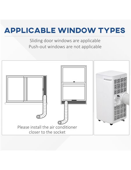 Homcom Mobile Air Conditioner with Fan, Timer, Remote, LED, Auto Shut-Down 900W, White - pic 16039 | FastDaddyshop