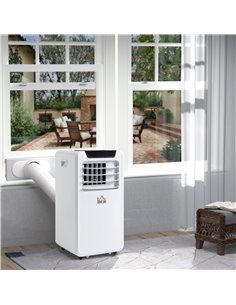 Homcom Mobile Air Conditioner with Timer, Remote, LED Display, 1050W, White 2
