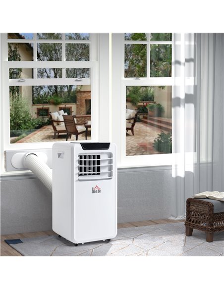 Homcom Mobile Air Conditioner with Timer, Remote, LED Display, 1050W, White - pic 16041 | FastDaddyshop