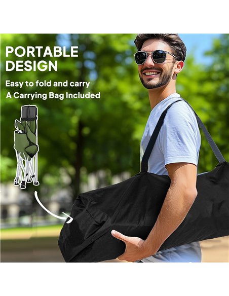 Outsunny Set of 2 Reclining Folding Camping Chair w/ Detachable Footrest, Storage Bag, Cup Holder & Headrest, Lightweight Portab - pic 160433 | FastDaddyshop