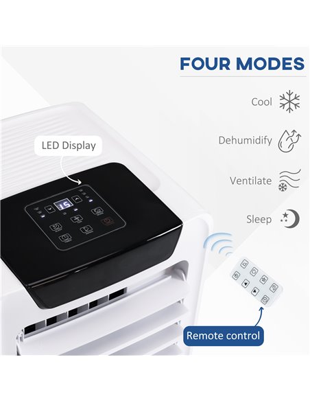 Homcom Mobile Air Conditioner with Timer, Remote, LED Display, 1050W, White - pic 16044 | FastDaddyshop
