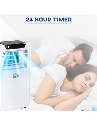 Homcom Mobile Air Conditioner with Timer, Remote, LED Display, 1050W, White