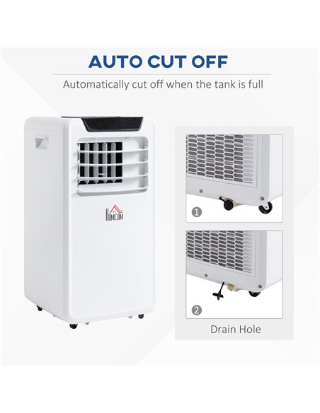 Homcom Mobile Air Conditioner with Timer, Remote, LED Display, 1050W, White - pic 16047 | FastDaddyshop