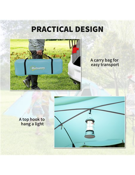 Outsunny 4-6 Man Family Camping Tent w/ 2 Bedrooms and a Living Room, Waterproof Tunnel Tent w/ Sewn In Groundsheet, Doors, Wind - pic 160470 | FastDaddyshop